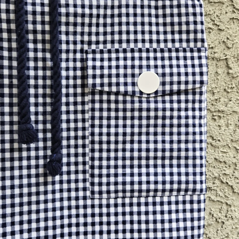 Zara Nautical Gingham Drawstring Mini Skirt - Picture 5 of 7